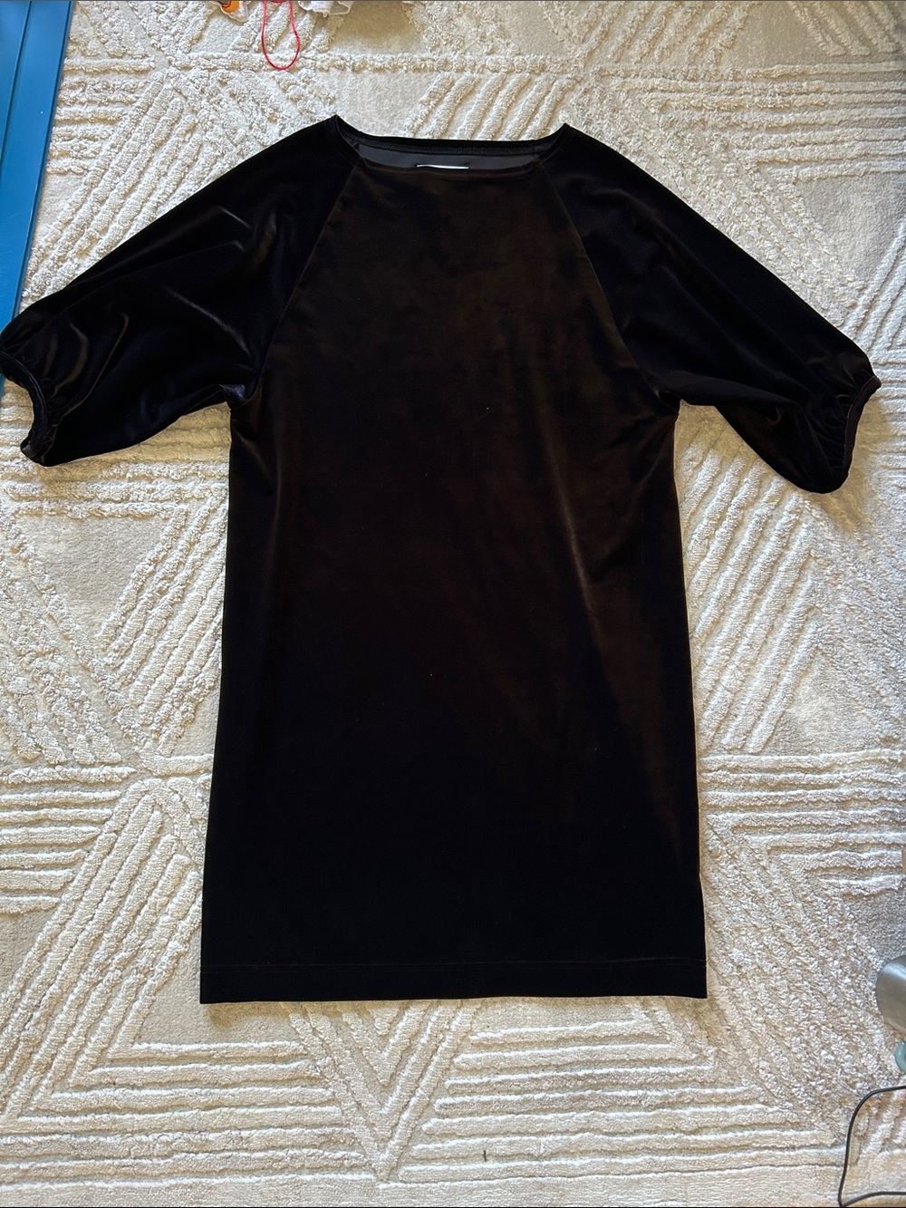 Ganni Black Velvet Shift Dress